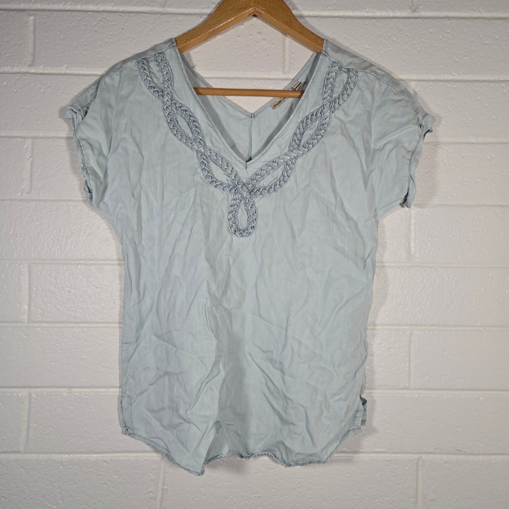 Holding‎ Horses Anthropologie Top Oversize XS Tencel Braided Boho Beachy Texture